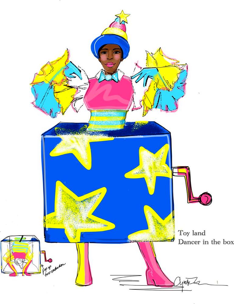 Big Apple Circus: Hometown Playground: costume sketch. Costume sketch by Cynthia Nordstrom