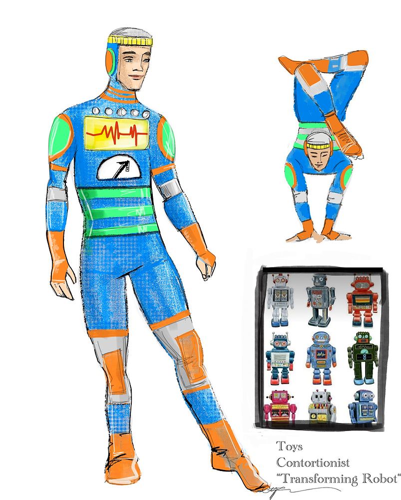 Big Apple Circus: Hometown Playground: costume sketch. Costume sketch by Cynthia Nordstrom