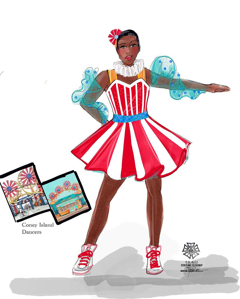 Big Apple Circus: Hometown Playground: costume sketch. Costume sketch by Cynthia Nordstrom
