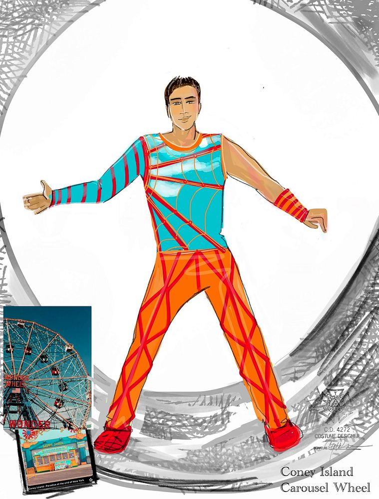 Big Apple Circus: Hometown Playground: costume sketch. Costume sketch by Cynthia Nordstrom
