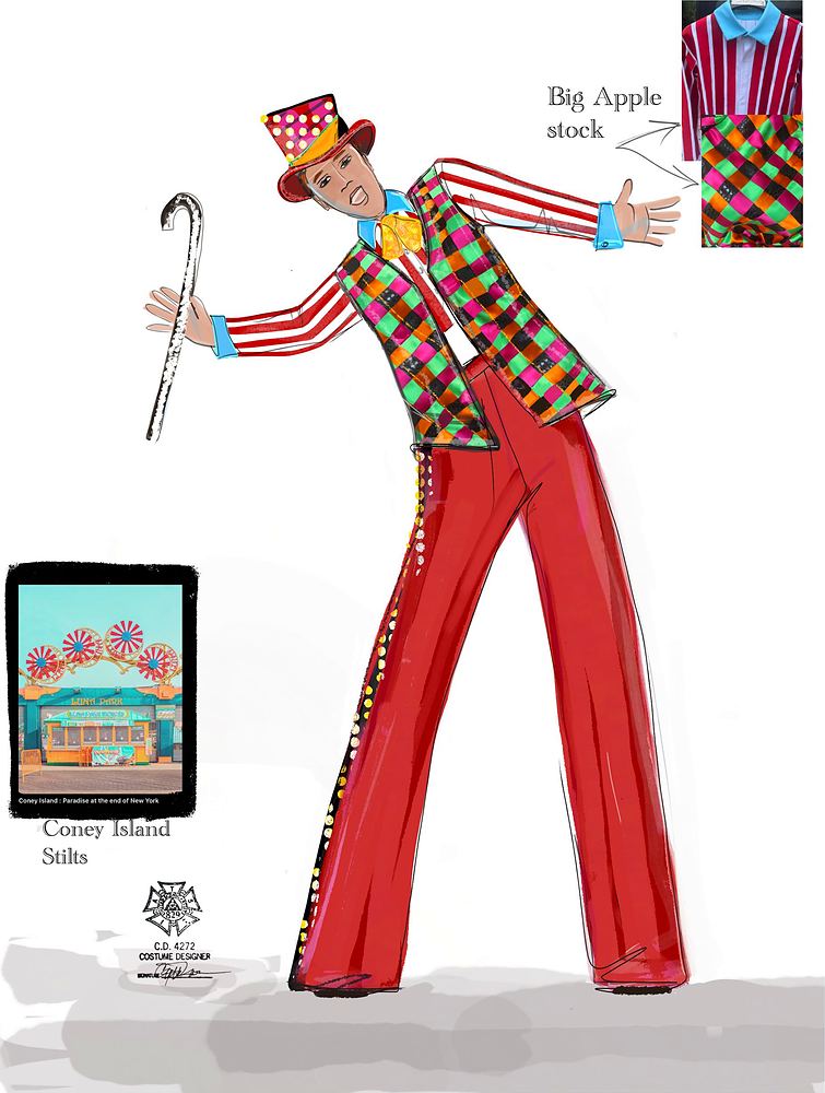Big Apple Circus: Hometown Playground: costume sketch. Costume sketch by Cynthia Nordstrom