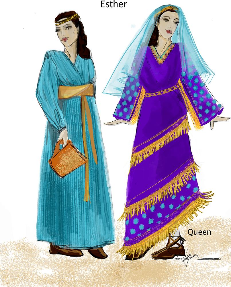 Esther: The Bravest Queen: costume sketch for King Xerxes. Costume sketch by Cynthia Nordstrom