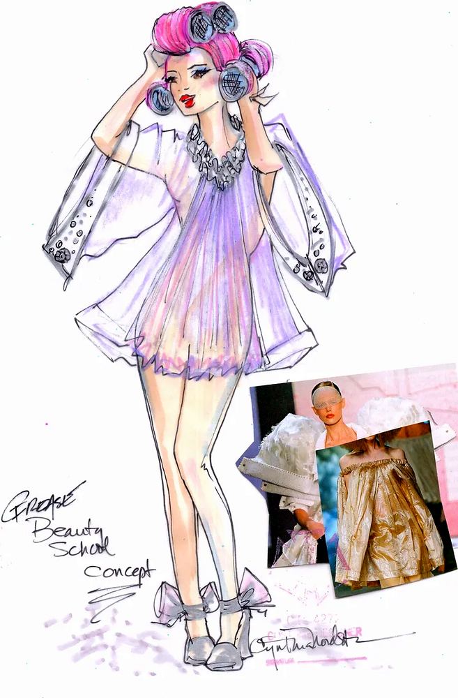 Grease: Beauty School Dropout concept. Costume sketch by Cynthia Nordstrom