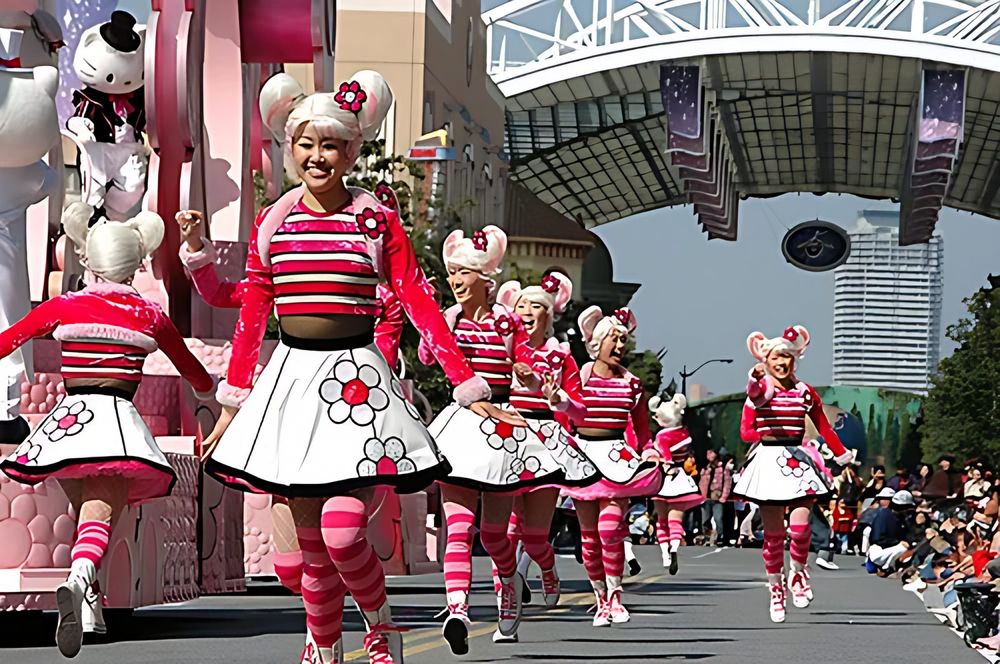 Happy Harmony Celebration parade, Universal Studios Japan, winter edition. Costume design by Cynthia Nordstrom