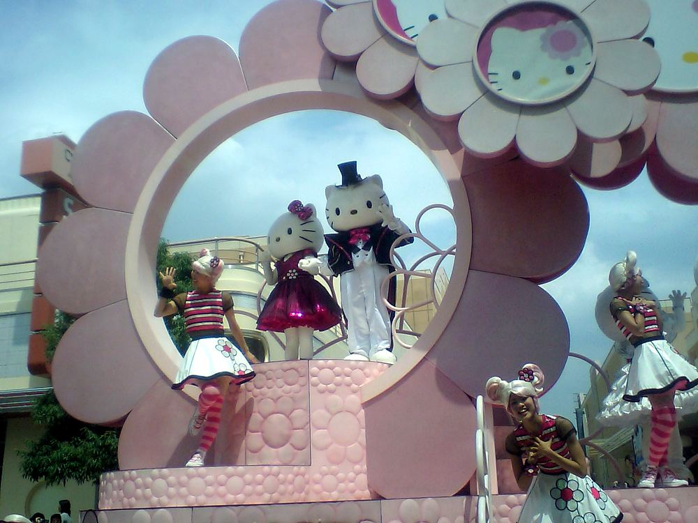 Happy Harmony Celebration: the Hello Kitty float in the parade. Costume design by Cynthia Nordstrom