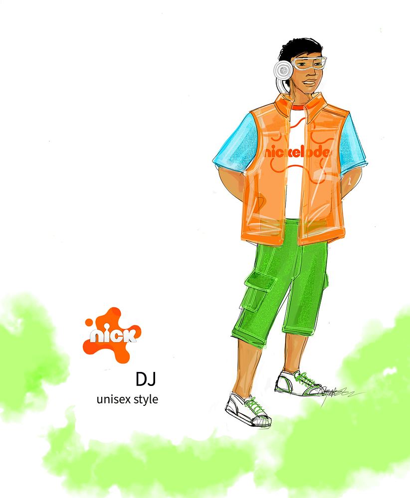 Nickelodeon Live: Está en Ti: DJ costume sketch. Costume sketch by Cynthia Nordstrom