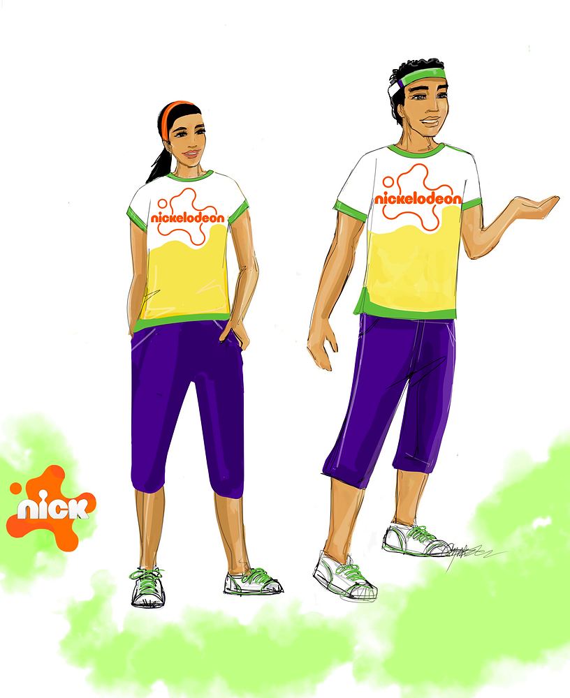Nickelodeon Live: Está en Ti: Nick hosts costume sketch. Costume sketch by Cynthia Nordstrom