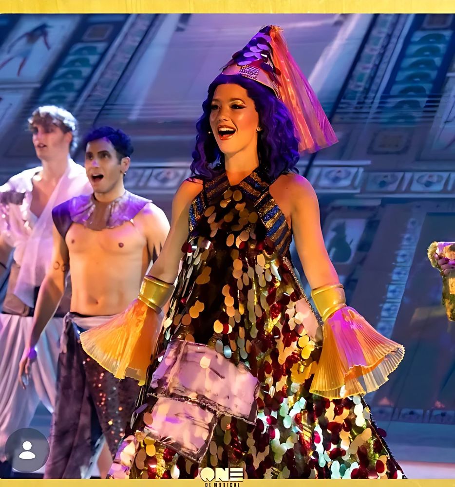 ONE de Musical: a performer in costume on stage. Costume design by Cynthia Nordstrom