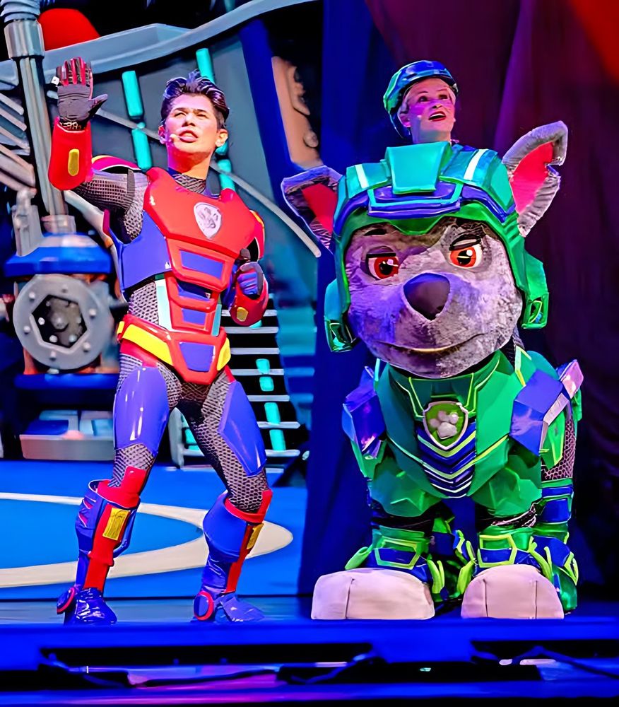 PAW Patrol Live! A Mighty Adventure on stage. Costume design by Cynthia Nordstrom