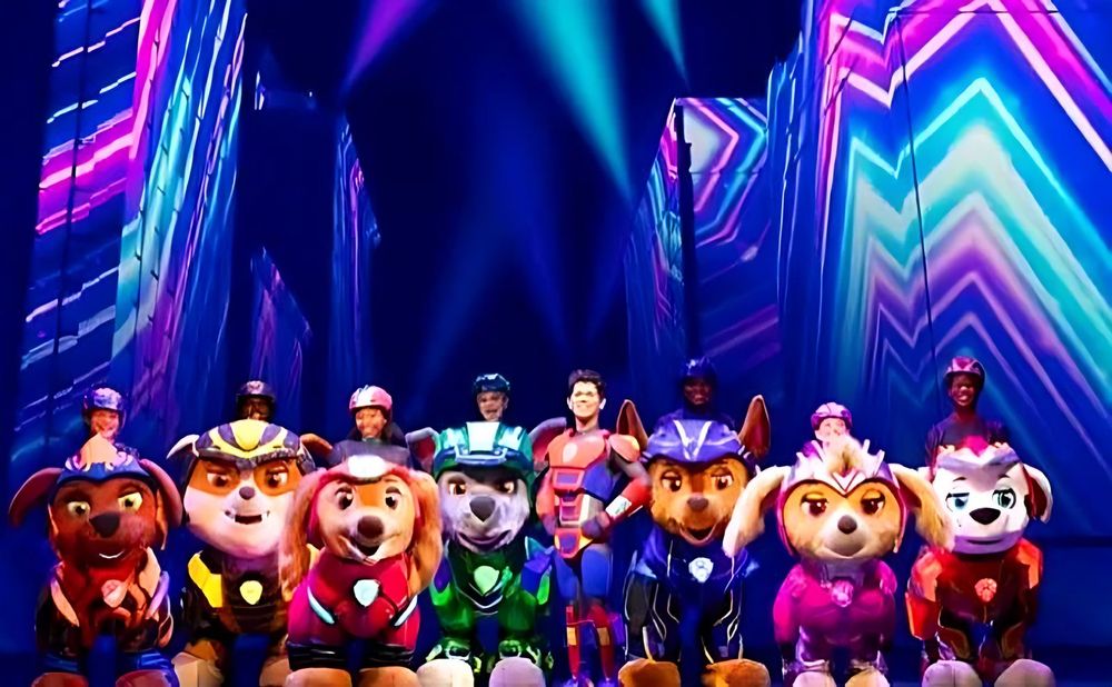 PAW Patrol Live! A Mighty Adventure on stage. Costume design by Cynthia Nordstrom