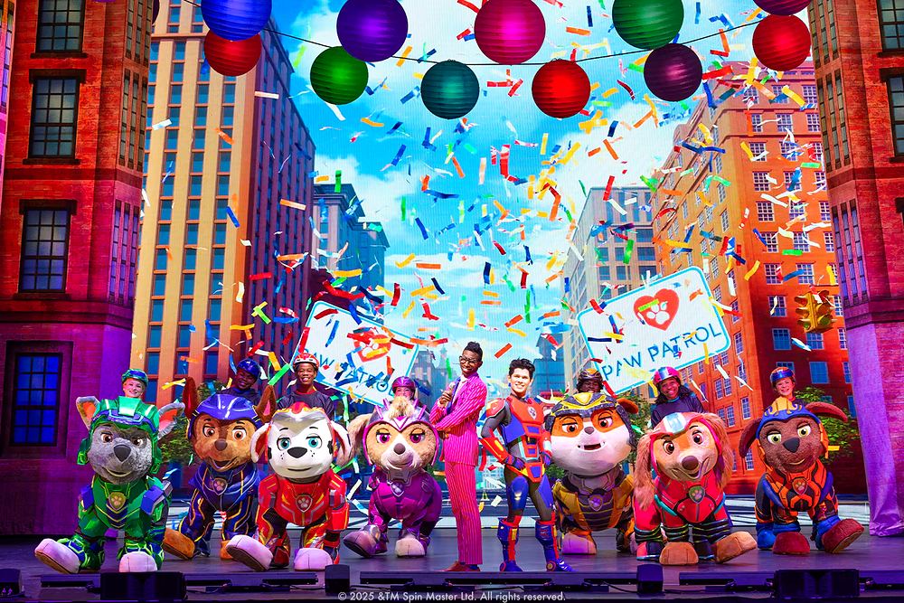 PAW Patrol Live! A Mighty Adventure on stage. Costume design by Cynthia Nordstrom