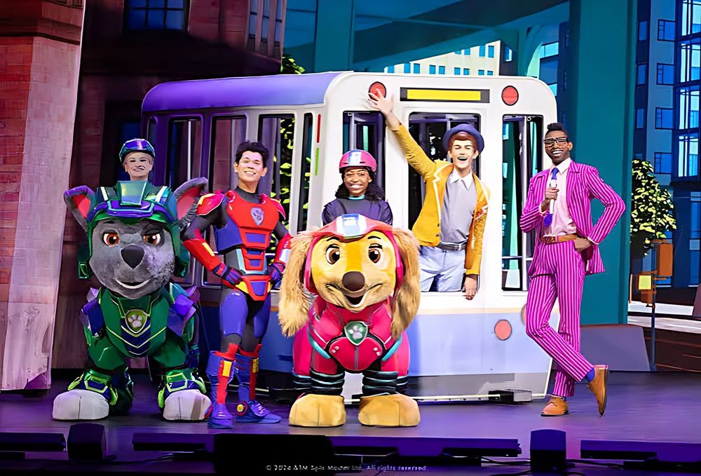 PAW Patrol Live! A Mighty Adventure on stage. Costume design by Cynthia Nordstrom