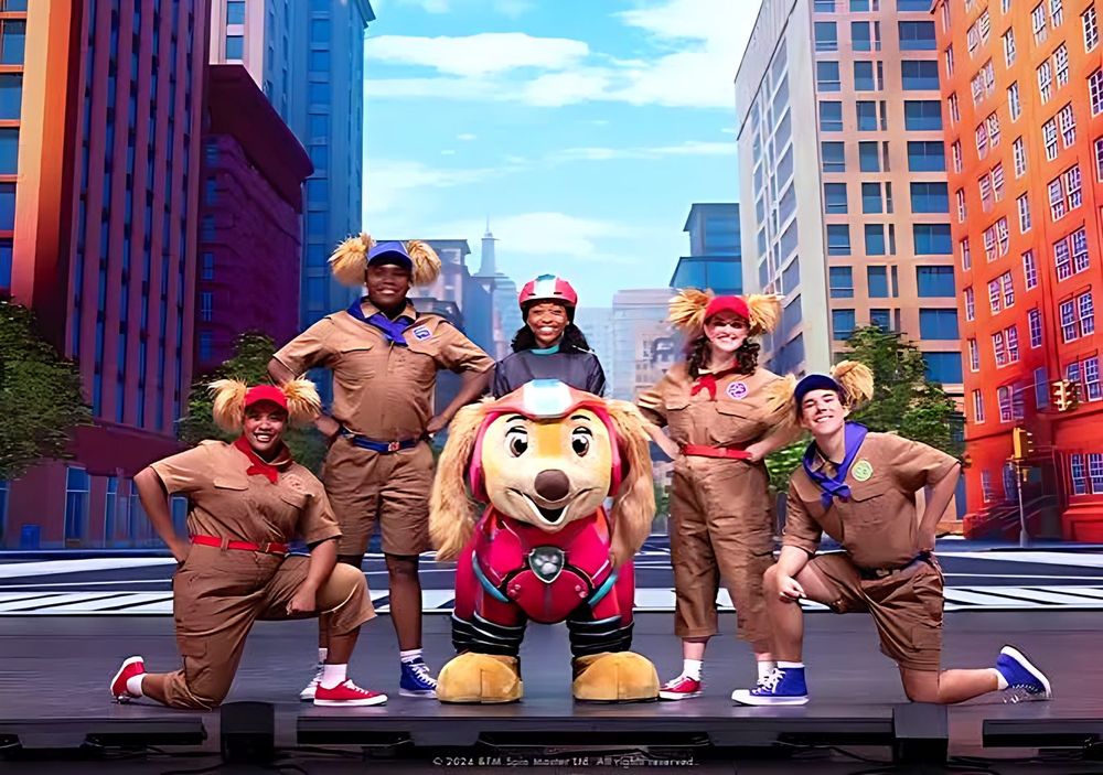 PAW Patrol Live! A Mighty Adventure on stage. Costume design by Cynthia Nordstrom