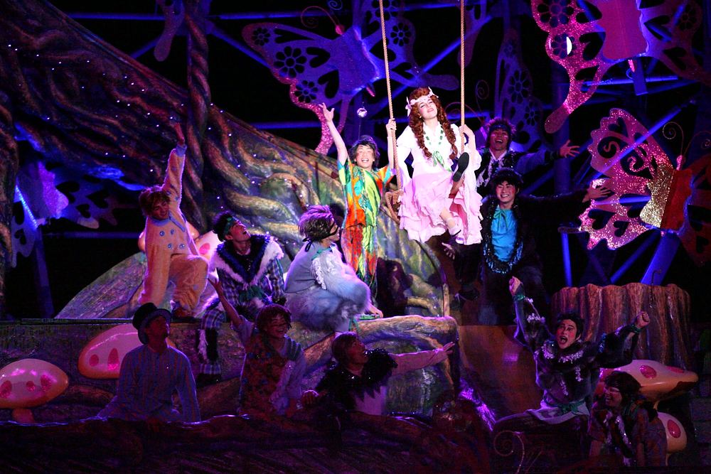 Peter Pan's Neverland at Universal Studios Japan: performers in costume. Costume design by Cynthia Nordstrom