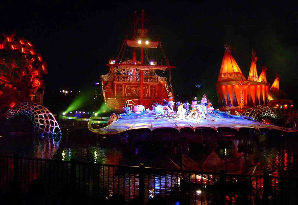 The Ugh-a-Lug number in Peter Pan's Neverland at Universal Studios Japan. Costume design by Cynthia Nordstrom