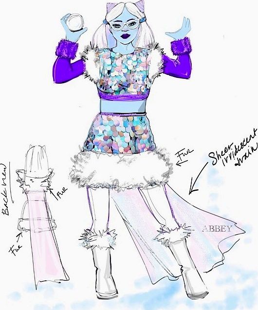 Monster High Live: costume sketch. Costume sketch by Cynthia Nordstrom