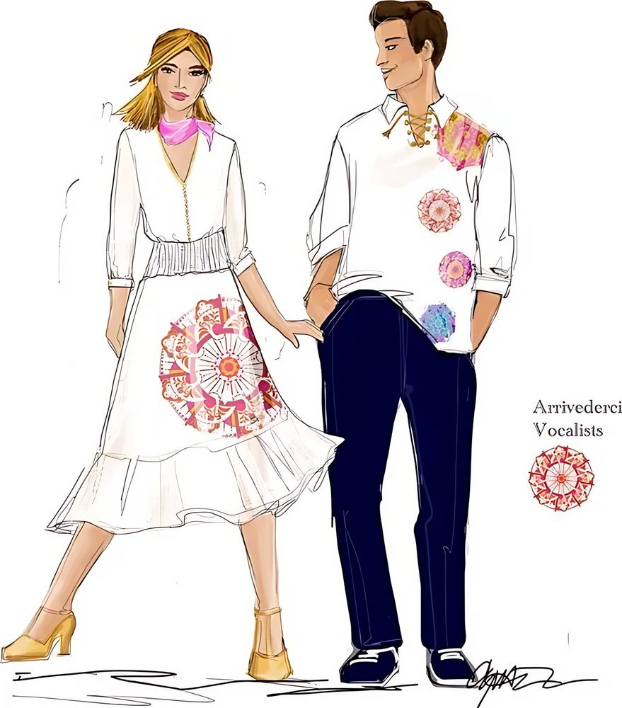 Arrivederci, Princess Cruises: Fortuna Luck (custom print chiffon lace). Costume design by Cynthia Nordstrom