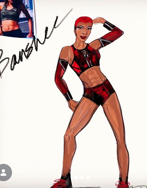 Ultimate Tag: costume sketch for Banshee. Costume sketch by Cynthia Nordstrom