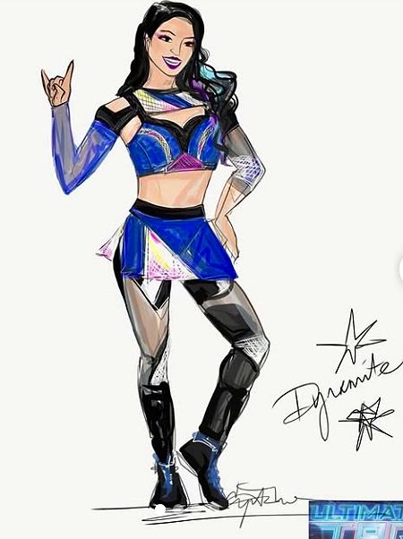 Ultimate Tag: costume sketch for Dynamite. Costume sketch by Cynthia Nordstrom