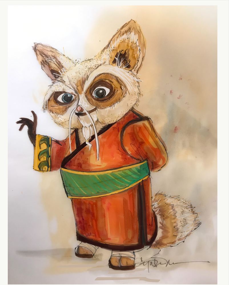 Universal Studios Beijing Resort Opening Parade: Master Shifu costume sketch. Costume sketch by Cynthia Nordstrom