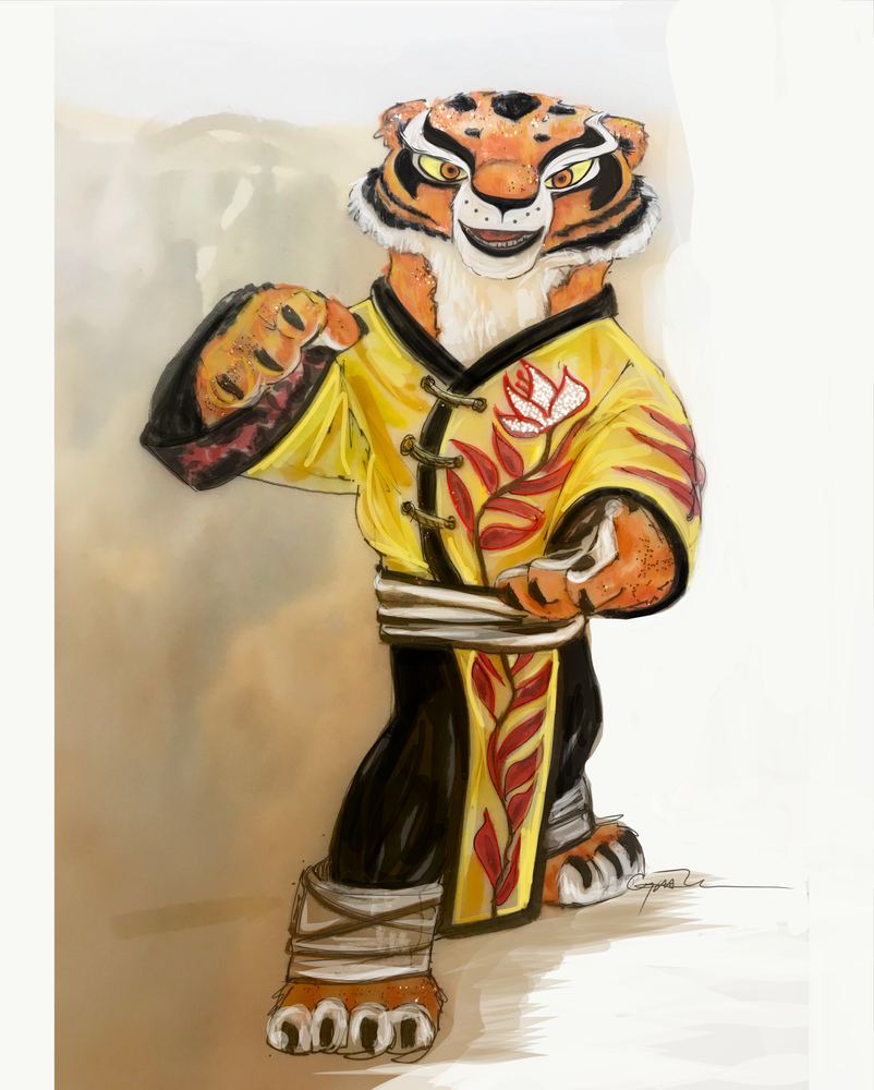 Universal Studios Beijing Resort Opening Parade: Tigress costume sketch. Costume sketch by Cynthia Nordstrom